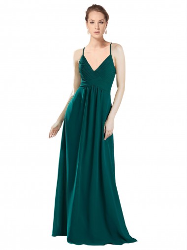 Hunter V-Neck Sleeveless Keyhole Back A-Line Bridesmaid Dress / Evening Dress Townsville