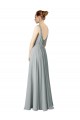 Silver V-Neck Sleeveless A-Line Bridesmaid Dress / Evening Dress Townsville