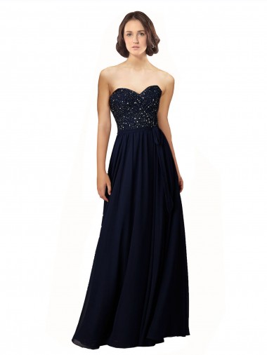 Dark Navy Sweetheart Sleeveless Sheath Bridesmaid Dress / Formal Dress Townsville