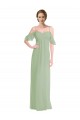 Smoke Green Spaghetti Straps Sleeveless Low Back A-Line Formal Dress / Bridesmaid Dress Townsville