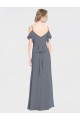 Slate Grey V-Neck Flutter Sleeves V-Back A-Line Bridesmaid Dress Townsville