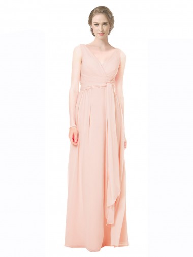 V-Neck Sleeveless V-Back A-Line Wedding Party Dress Townsville