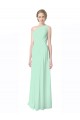 Mint Green One Shoulder Sleeveless A-Line Bridesmaid Dress Townsville