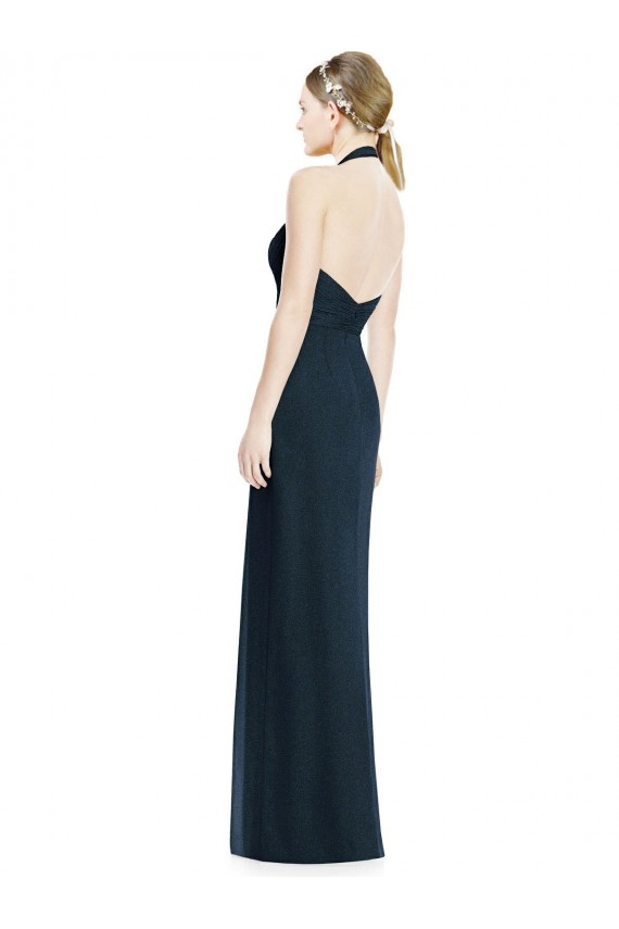 Dark Navy V-Neck Sleeveless Open Back A-Line Formal Dress / Bridesmaid Dress Townsville