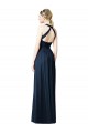 Dark Navy V-Neck Sleeveless Keyhole Back A-Line Bridesmaid Dresses Townsville
