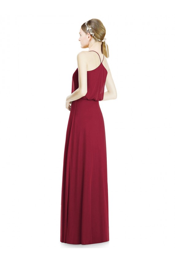 Burgundy V-Neck Sleeveless A-Line Evening Gowns / Bridesmaid Dress Townsville