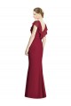 Burgundy V-Neck Sleeveless V-Back Trumpet Bridesmaid Dress Townsville