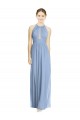 Dusty Blue Halter Neck Sleeveless A-Line Wedding Party Dress Townsville