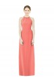Coral Halter Neck Sleeveless Keyhole Back A-Line Bridesmaid Dress Townsville