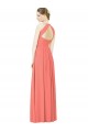 Coral Halter Neck Sleeveless Keyhole Back A-Line Bridesmaid Dress Townsville