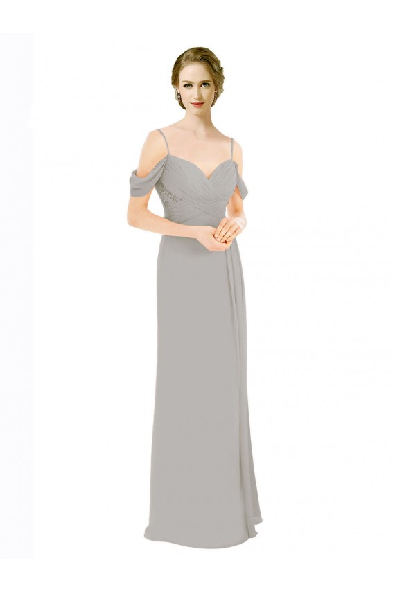 Silver Sweetheart Cold Shoulder Low Back A-Line Bridesmaid Dress Townsville