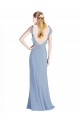 Dusty Blue V-Neck Sleeveless Open Back A-Line Bridesmaid Dress Townsville