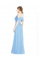 Periwinkle Halter Neck Cold Shoulder Low Back A-Line Formal Dress / Bridesmaid Dress Townsville