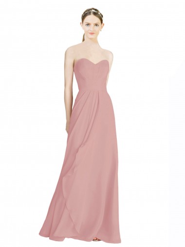 Dusty Pink Sweetheart Sleeveless Low Back A-Line Bridesmaid Dress / Formal Dress Townsville