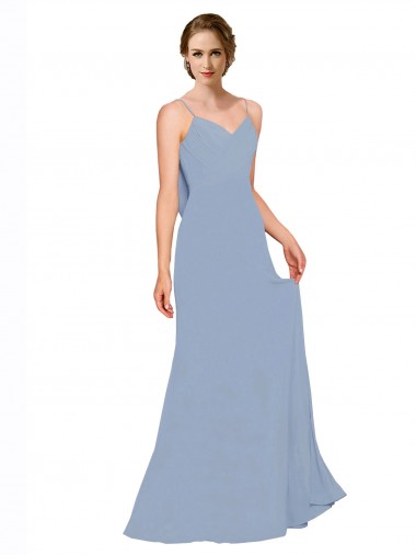 Dusty Blue Sweetheart Sleeveless A-Line Bridesmaid Dress / Evening Dress Townsville