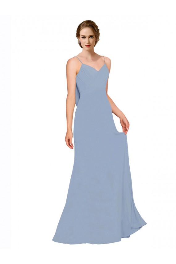 Dusty Blue Sweetheart Sleeveless A-Line Bridesmaid Dress / Evening Dress Townsville