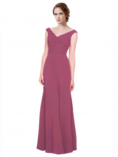 Mauve Taupe V-Neck Sleeveless A-Line Bridesmaid Dress Townsville