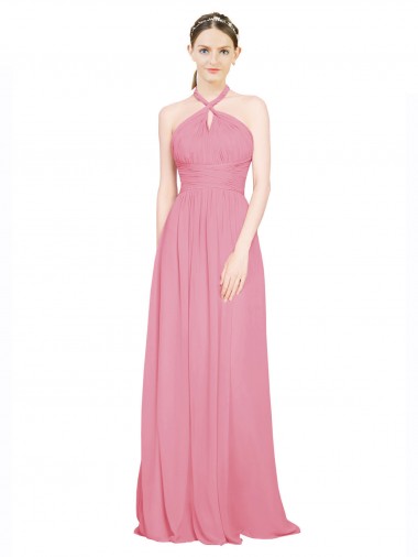 Skin Pink V-Neck Sleeveless A-Line Bridesmaid Dress / Evening Dress Townsville