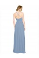 Dusty Blue High Neck Sleeveless Open Back A-Line Bridesmaid Dress / Evening Dress Townsville