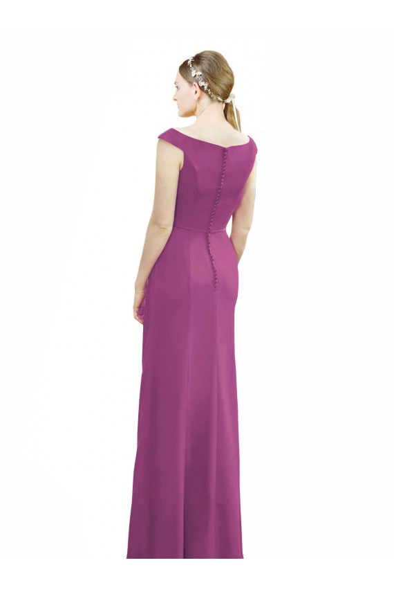Wild Berry High Neck Sleeveless Mermaid Bridesmaid Dress Townsville