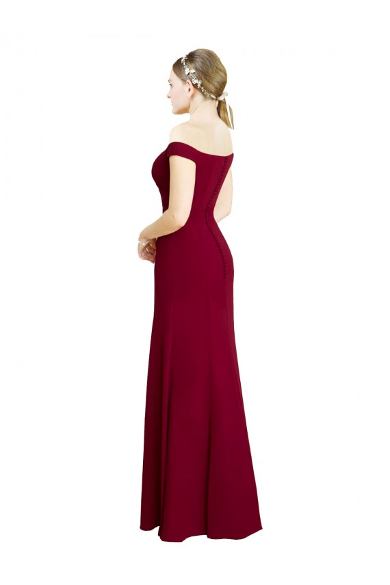 Burgundy Off the Shoulder Sleeveless Mermaid Black Tie Prom Dress / Bridesmaid Dress Townsville