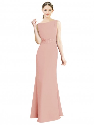 Bliss Pink High Neck Sleeveless Mermaid Bridesmaid Dress Townsville