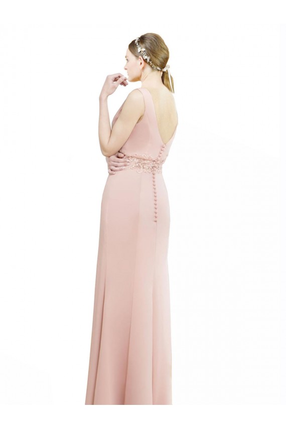Bliss Pink High Neck Sleeveless Mermaid Bridesmaid Dress Townsville