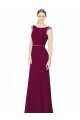 Burgundy High Neck Sleeveless Low Back A-Line Bridesmaid Dress Townsville