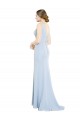 Light Sky Blue High Neck Sleeveless Low Back A-Line Bridesmaid Dress Townsville