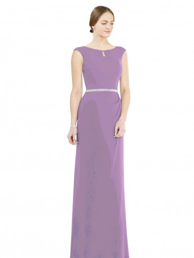 Dark Lavender High Neck Sleeveless Low Back A-Line Formal Dress / Bridesmaid Dress Townsville