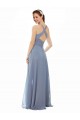 Dusty Blue High Neck Sleeveless A-Line Evening Dress / Bridal Party Dress Townsville
