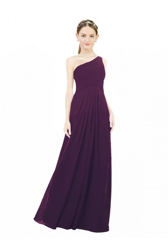 Grape One Shoulder Sleeveless A-Line Bridal Party Dress / Evening Dress Townsville