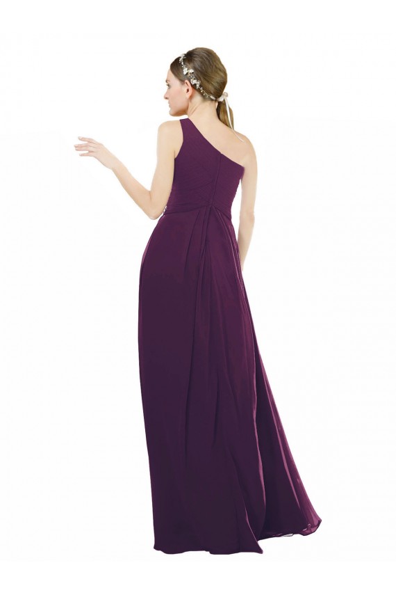 Grape One Shoulder Sleeveless A-Line Bridal Party Dress / Evening Dress Townsville