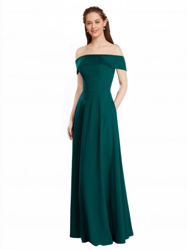 Hunter Off the Shoulder Cap Sleeves A-Line Bridesmaid Dress Townsville