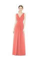 Coral V-Neck Sleeveless V-Back A-Line Bridesmaid Dress Townsville