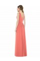 Coral V-Neck Sleeveless V-Back A-Line Bridesmaid Dress Townsville