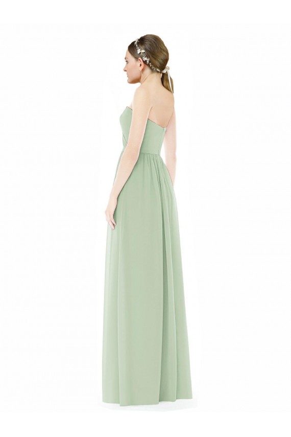 Sage Strapless Sleeveless Low Back A-Line Semi Formal Evening Dress / Bridesmaid Dress Townsville