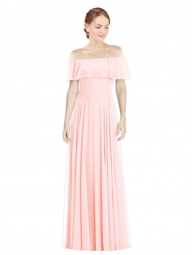 Pink Square Neck Sleeveless A-Line Formal Bridesmaid Dress Townsville