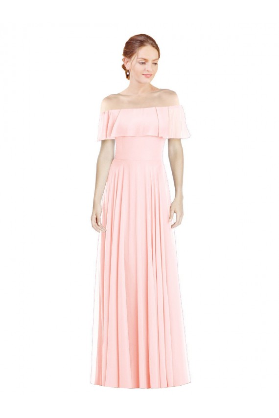 Pink Square Neck Sleeveless A-Line Formal Bridesmaid Dress Townsville