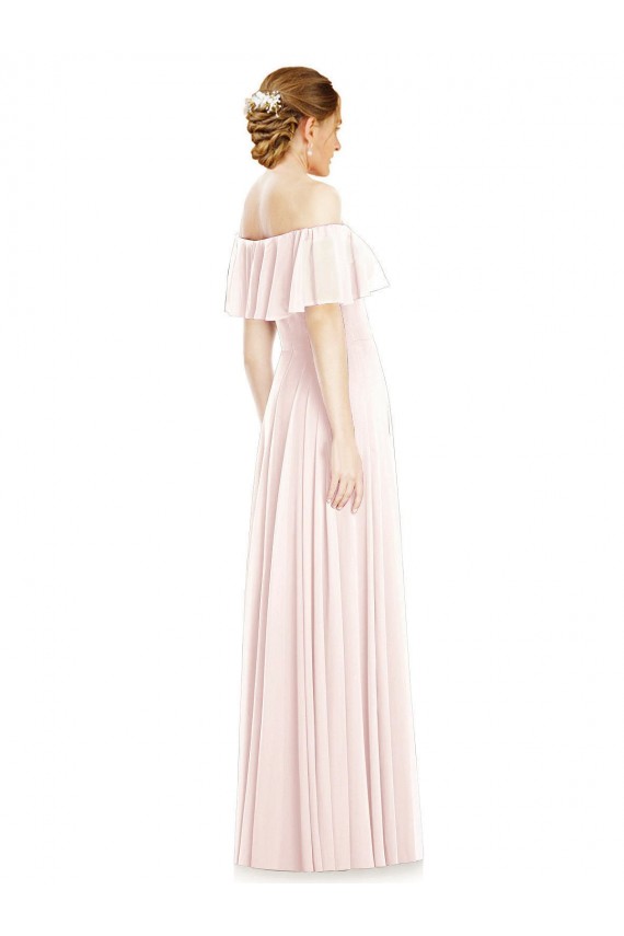 Pink Square Neck Sleeveless A-Line Formal Bridesmaid Dress Townsville