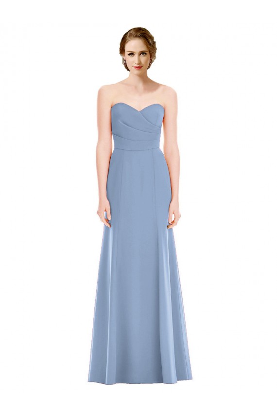Dusty Blue Strapless Sleeveless Mermaid Bridesmaid Dress Townsville