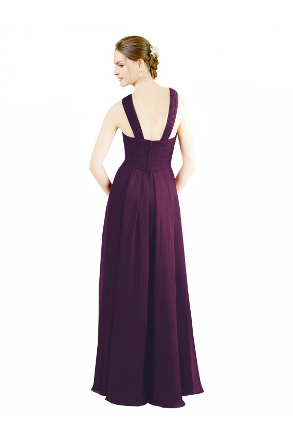 Grape Halter Neck Sleeveless A-Line Bridesmaid Dress Townsville
