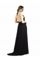Oyster Silver Halter Neck Sleeveless Low Back A-Line Bridesmaid Dress Townsville