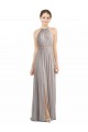 Oyster Silver Halter Neck Sleeveless Low Back A-Line Bridesmaid Dress Townsville