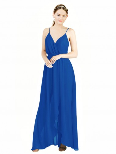 Royal Blue V-Neck Sleeveless V-Back A-Line Bridesmaid Dress Townsville