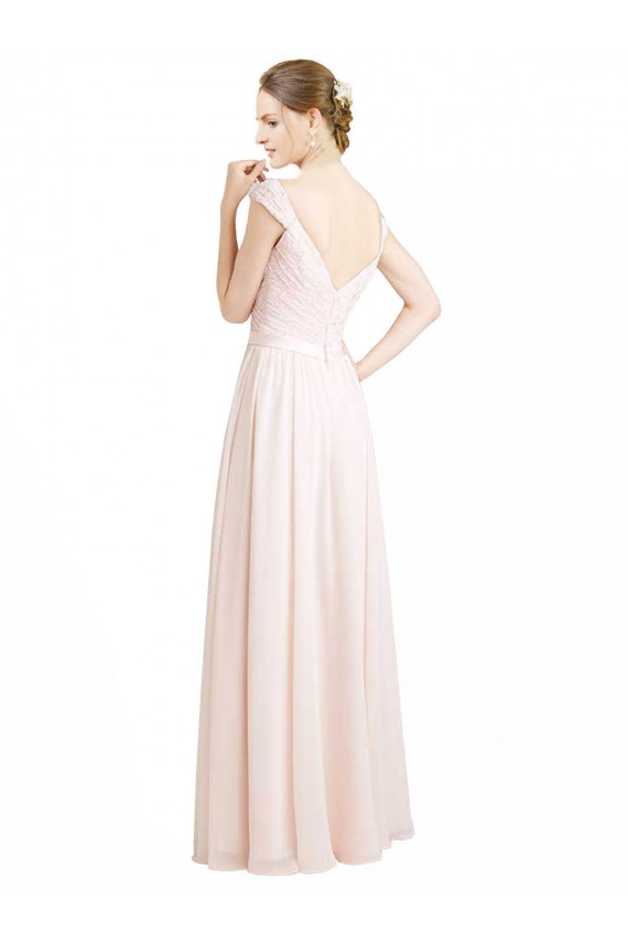 Cream Pink Sweetheart Sleeveless V-Back A-Line Bridesmaid Dress Townsville