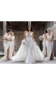 Champagne V-Neck Sleeveless Low Back A-Line Bridesmaid Dress Townsville