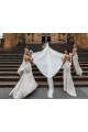 Champagne V-Neck Sleeveless Low Back A-Line Bridesmaid Dress Townsville