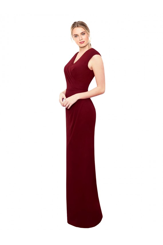 Burgundy High Neck Sleeveless Keyhole Back Mermaid Prom Dress / Bridesmaid Dress Townsville