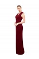 Burgundy High Neck Sleeveless Keyhole Back Mermaid Prom Dress / Bridesmaid Dress Townsville